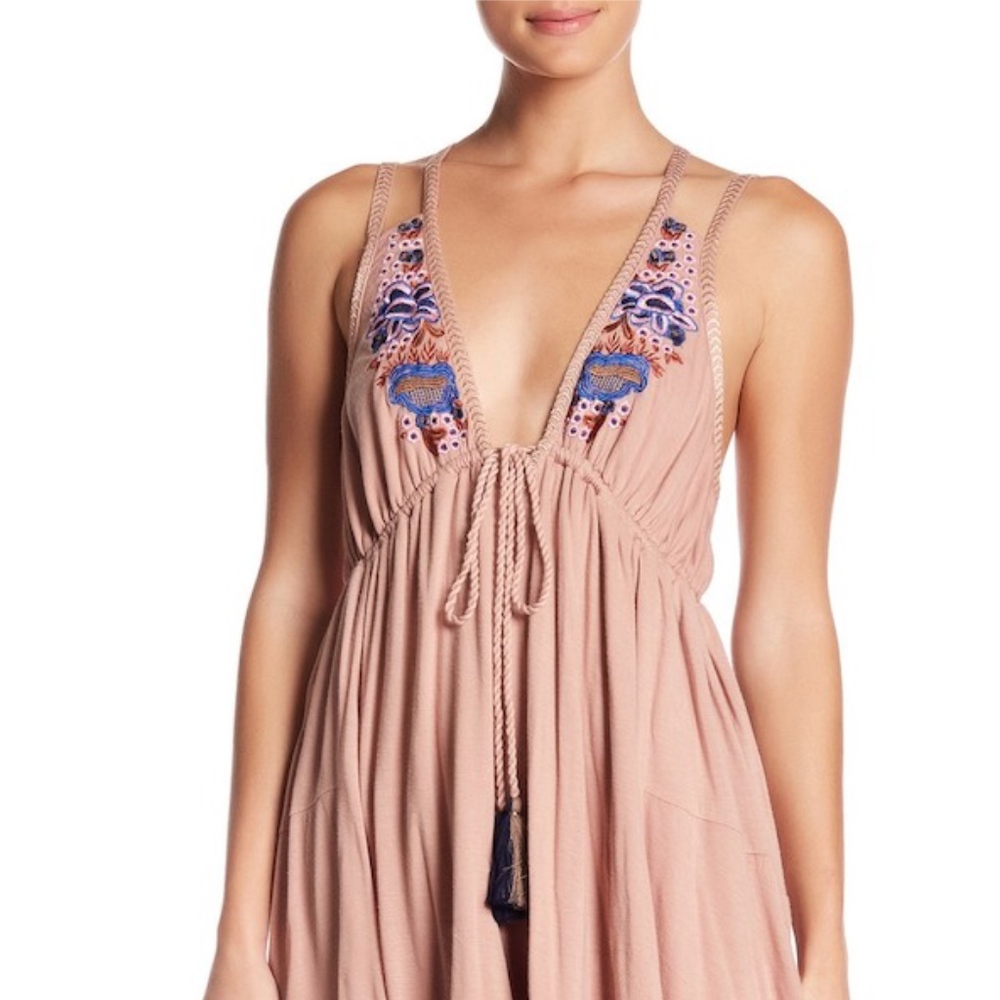 Free People Lovers Cove Embroidered Tassle Dress - Picture 3 of 5